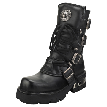 New Rock Block-heel In Metal-look